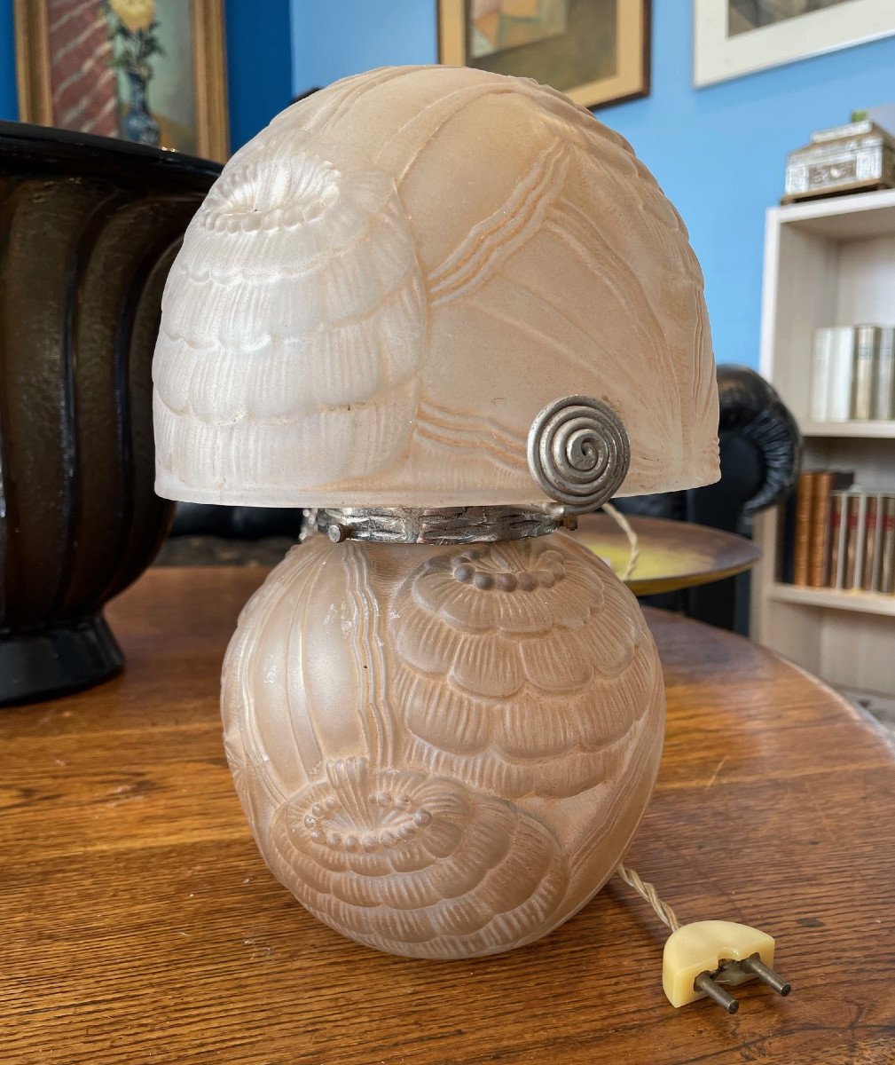 Art Deco Mushroom Lamp Signed Pierre d'Avesn