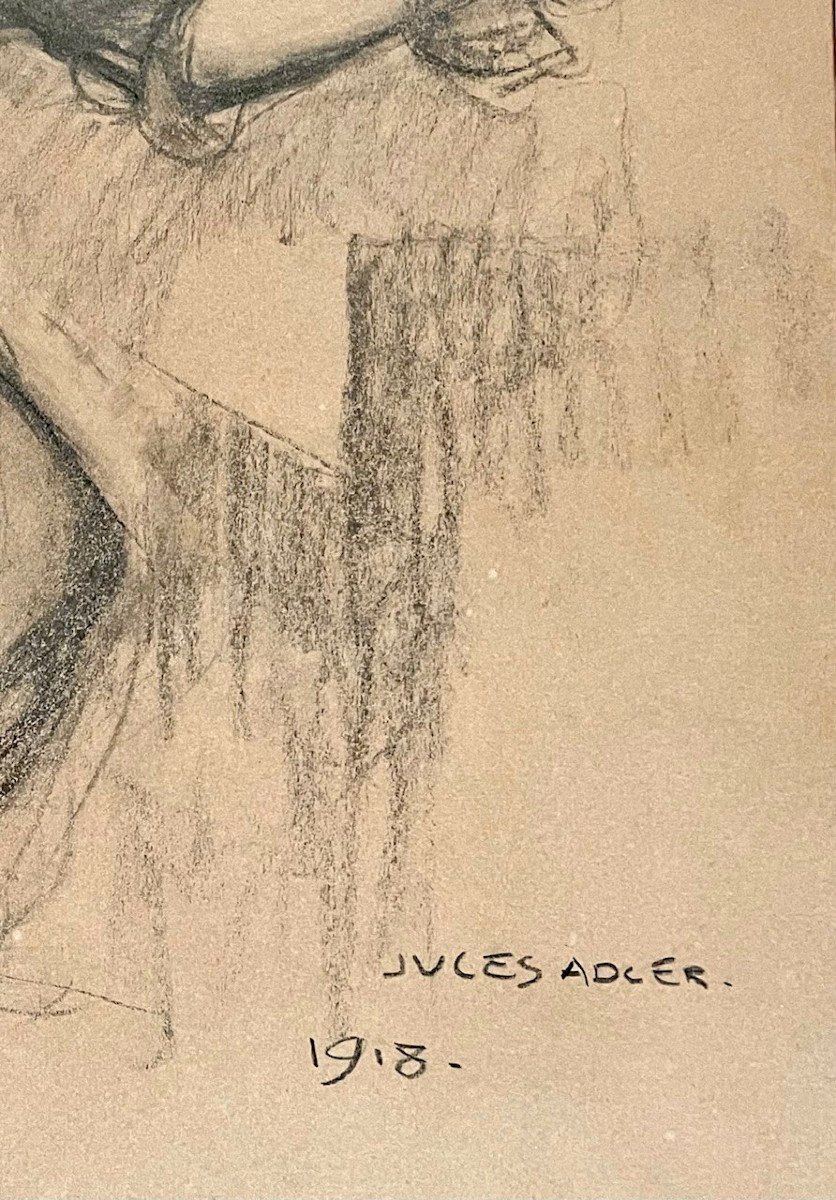 Le Souffleur De Verre, Dessin Signé Jules Adler 1918-photo-3