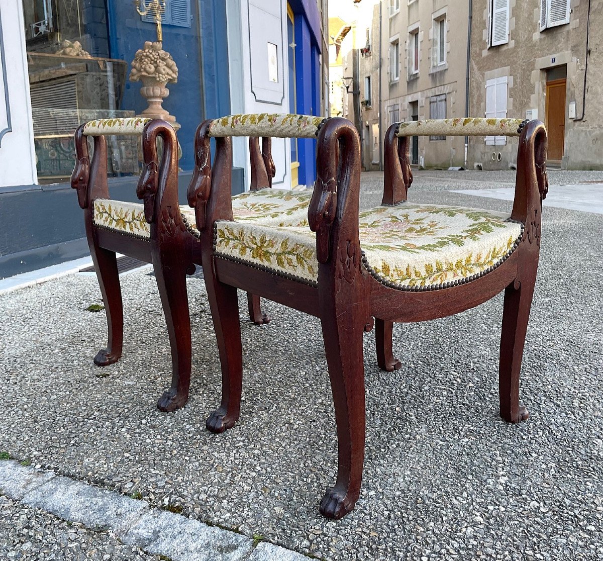 Pair Of Empire Period Curule Stools-photo-2