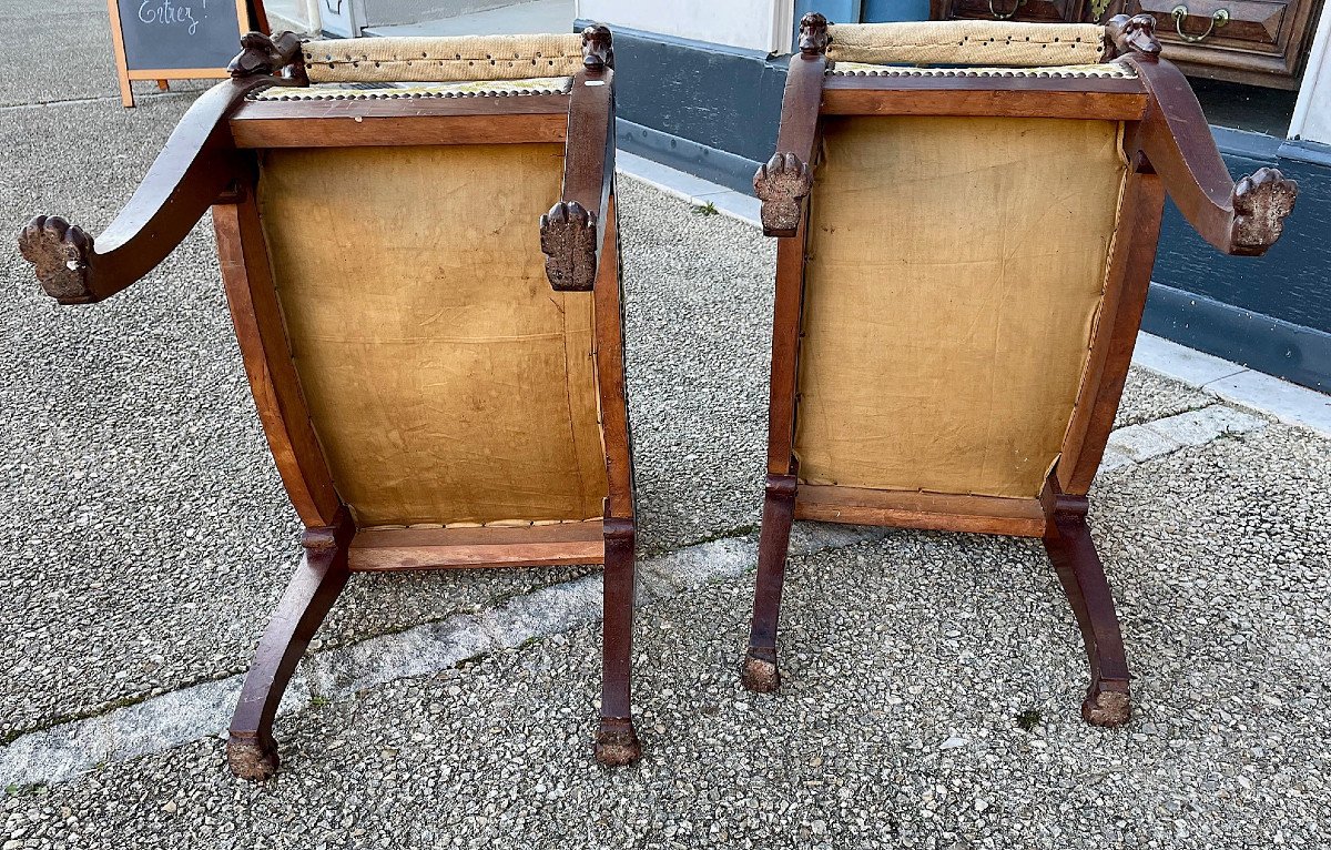 Pair Of Empire Period Curule Stools-photo-3