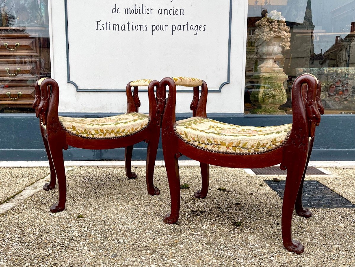 Pair Of Empire Period Curule Stools