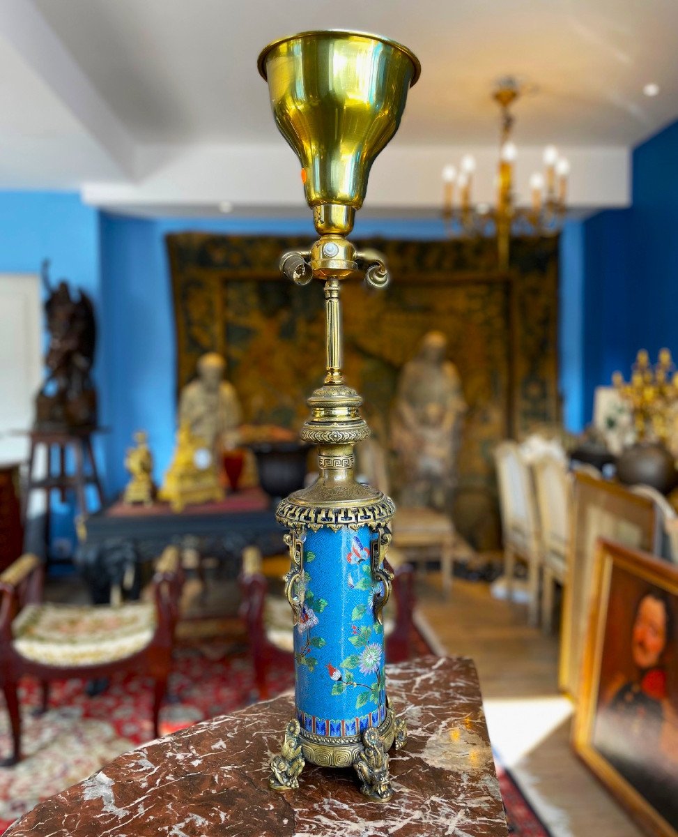 Lampe En Bronze Cloisonné Napoleon III-photo-1