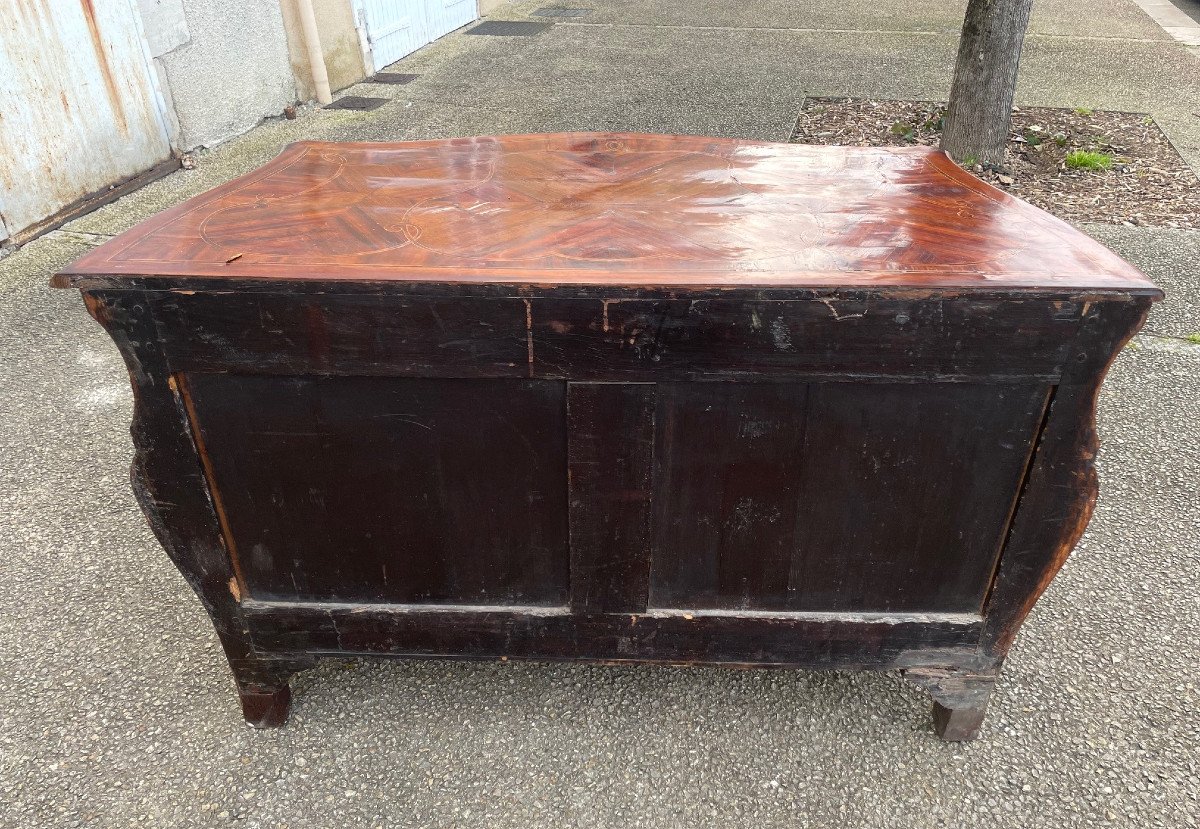 Commode Tombeau 18eme En Bois De Placage-photo-5