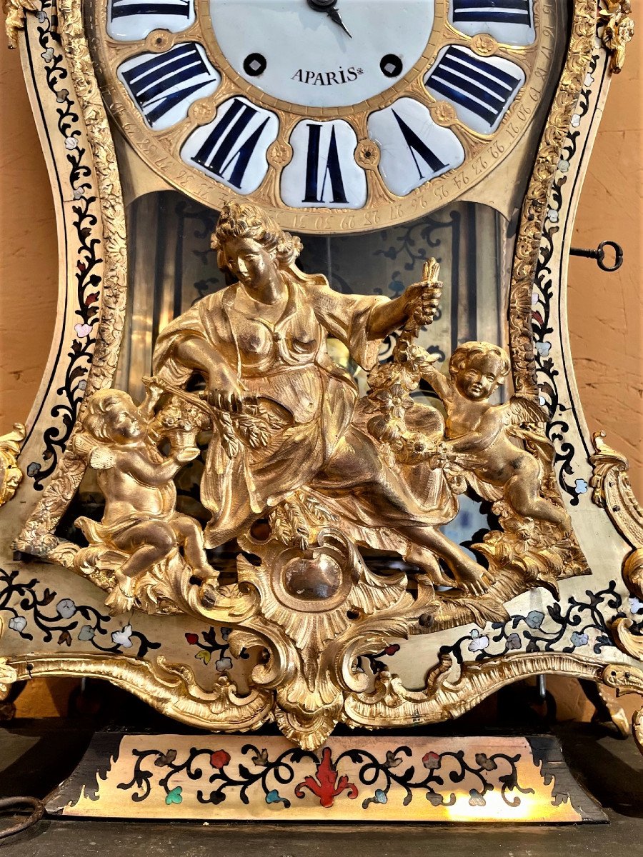 Important Cartel Louis XV Boulle  Aux Cinq Couleurs-photo-1