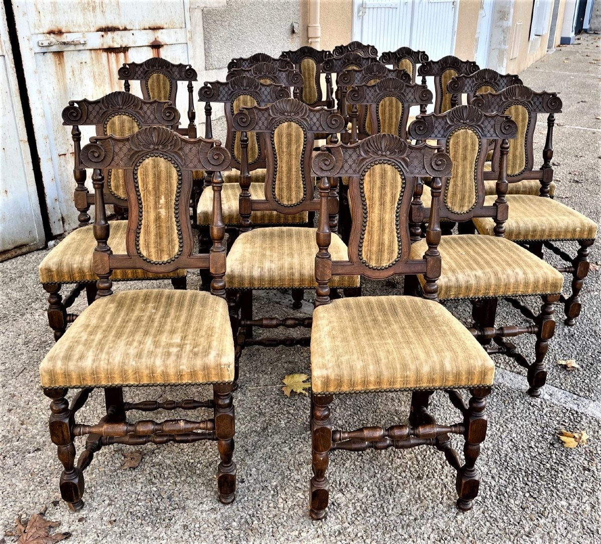 18 Chaises De Salle &agrave; Manger En Noyer