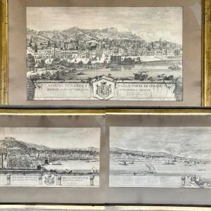 Vues De Naples, Trois Grandes Gravures 18eme