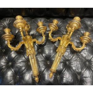 Large Pair Of Louis XVI Period Wall Lights