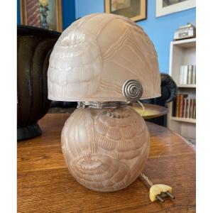 Art Deco Mushroom Lamp Signed Pierre d'Avesn