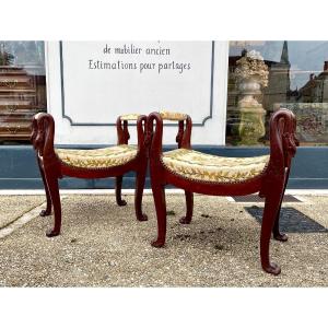 Pair Of Empire Period Curule Stools