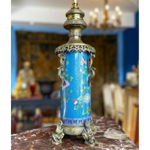 Lampe En Bronze Cloisonné Napoleon III