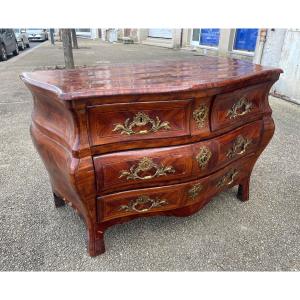 18th Century Tomb Chest Of Drawers In Veneered Wood