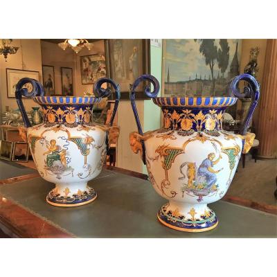 Rare Pair Of Vases Jules Vieillard