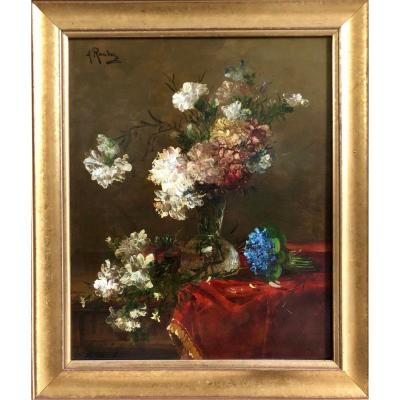 Still Flowers, Signed Alfred Rouby (1849-1909)