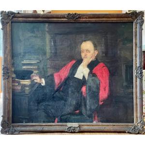 Portrait Of A Magistrate, Painting Signed And Dated 1911.