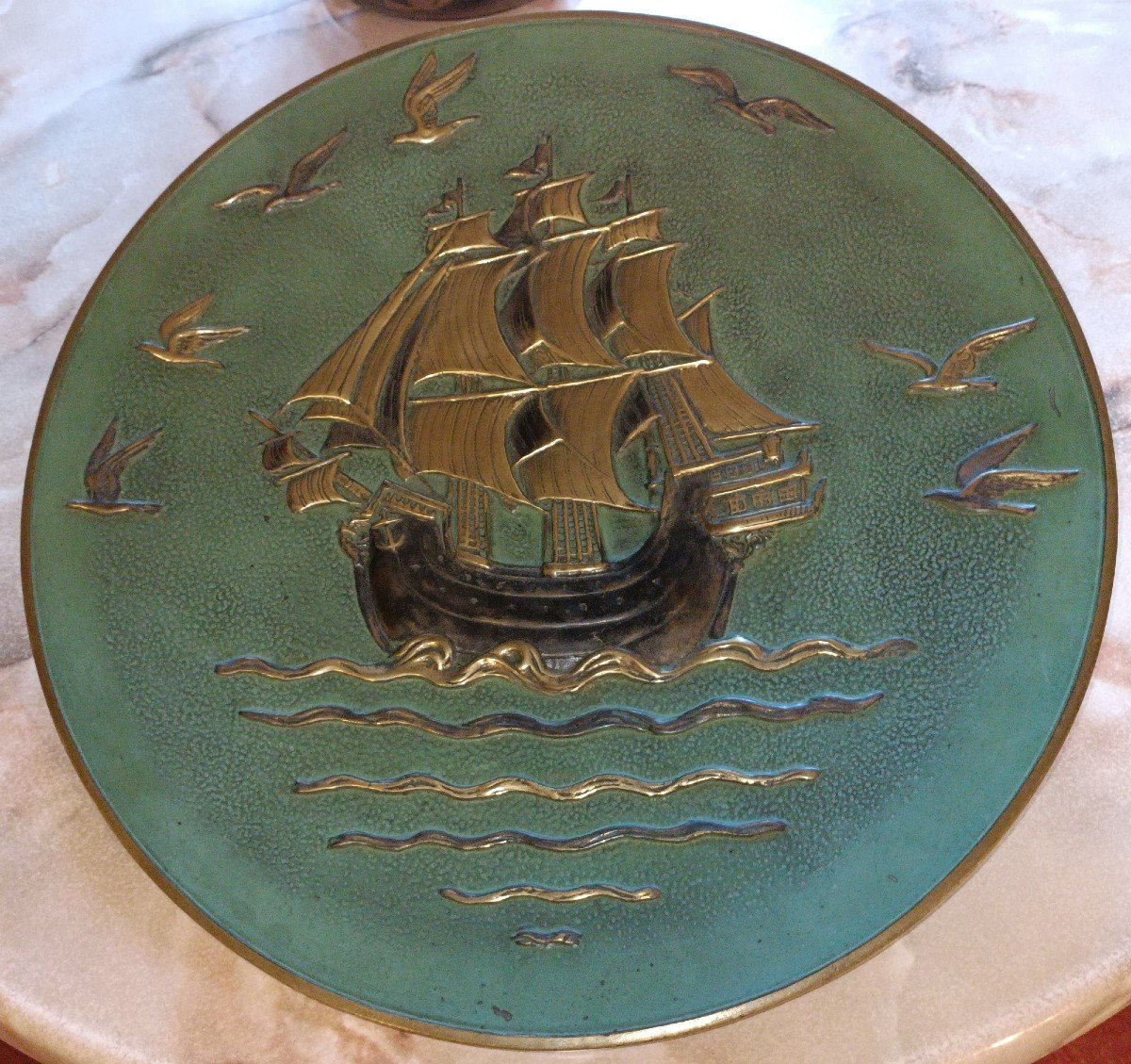 Bronze Dish Signed Pierre Le Faguays