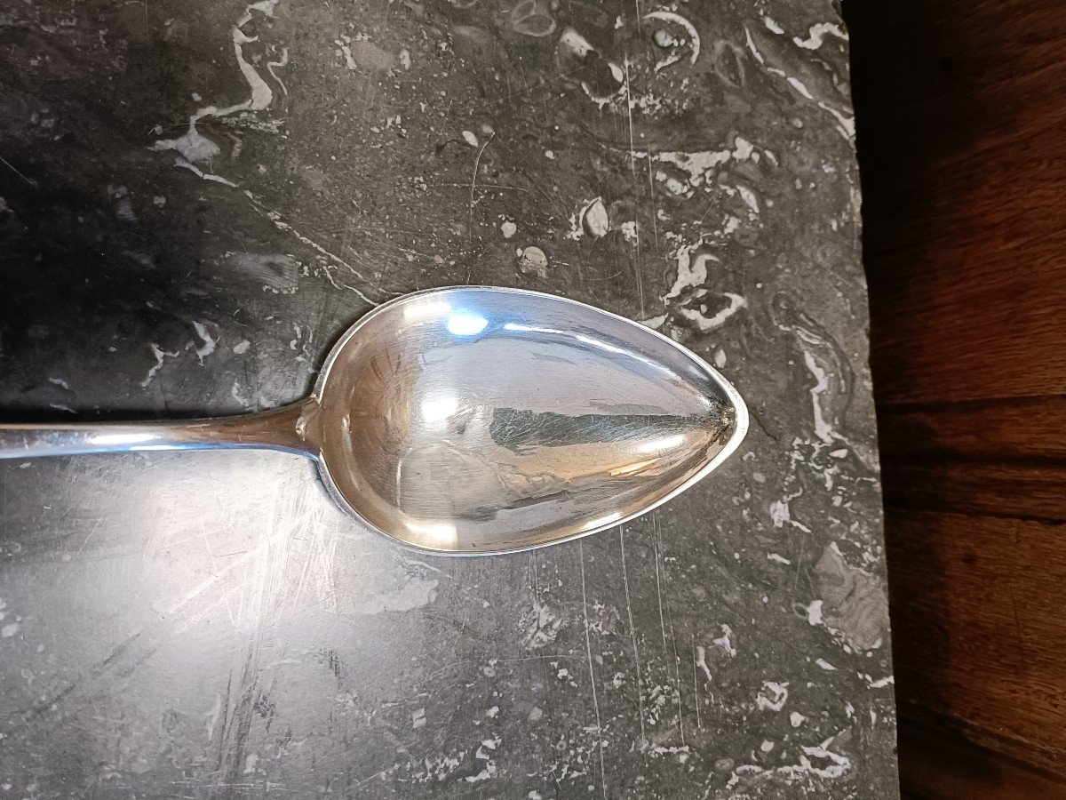 Pot Spoon. Silver. XVIII °-photo-1