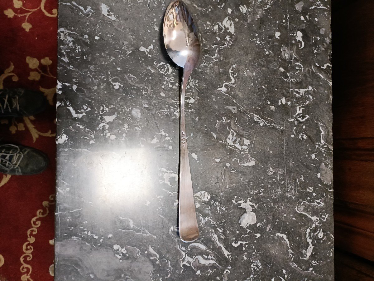 Pot Spoon. Silver. XVIII °-photo-5