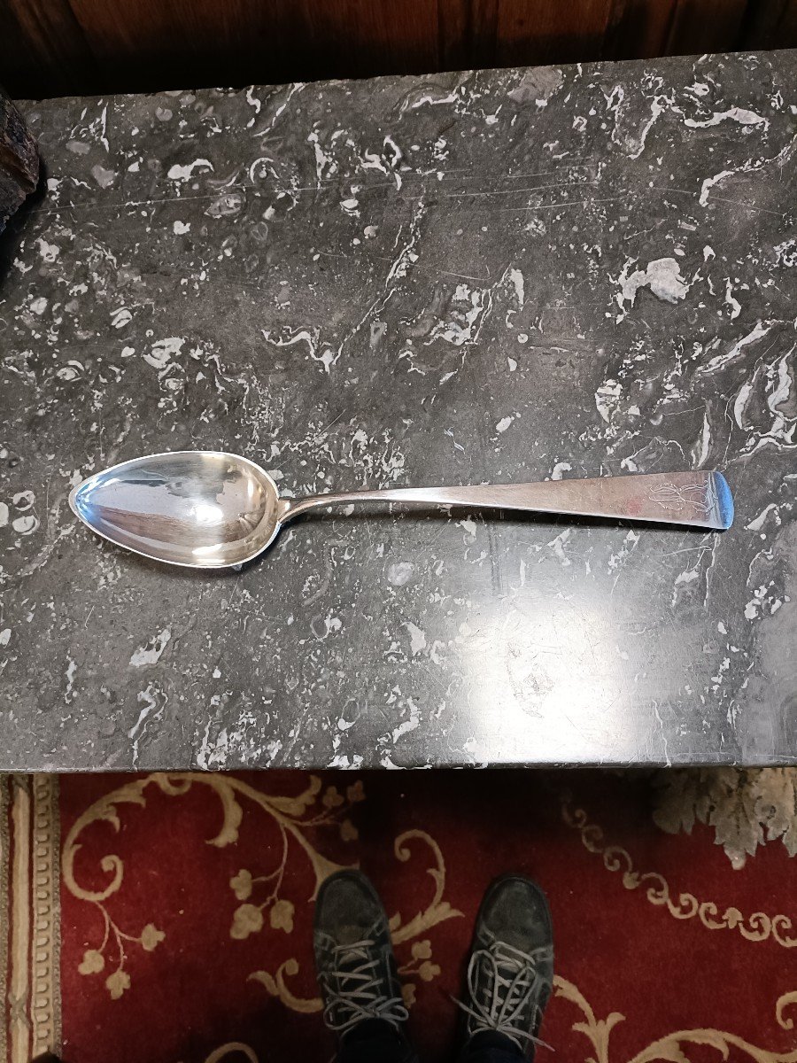 Pot Spoon. Silver. XVIII °-photo-6