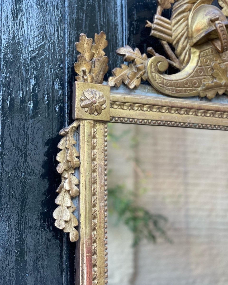 Louis XVI Mirror In Golden Carved Wood, Eighteenth Century-photo-3