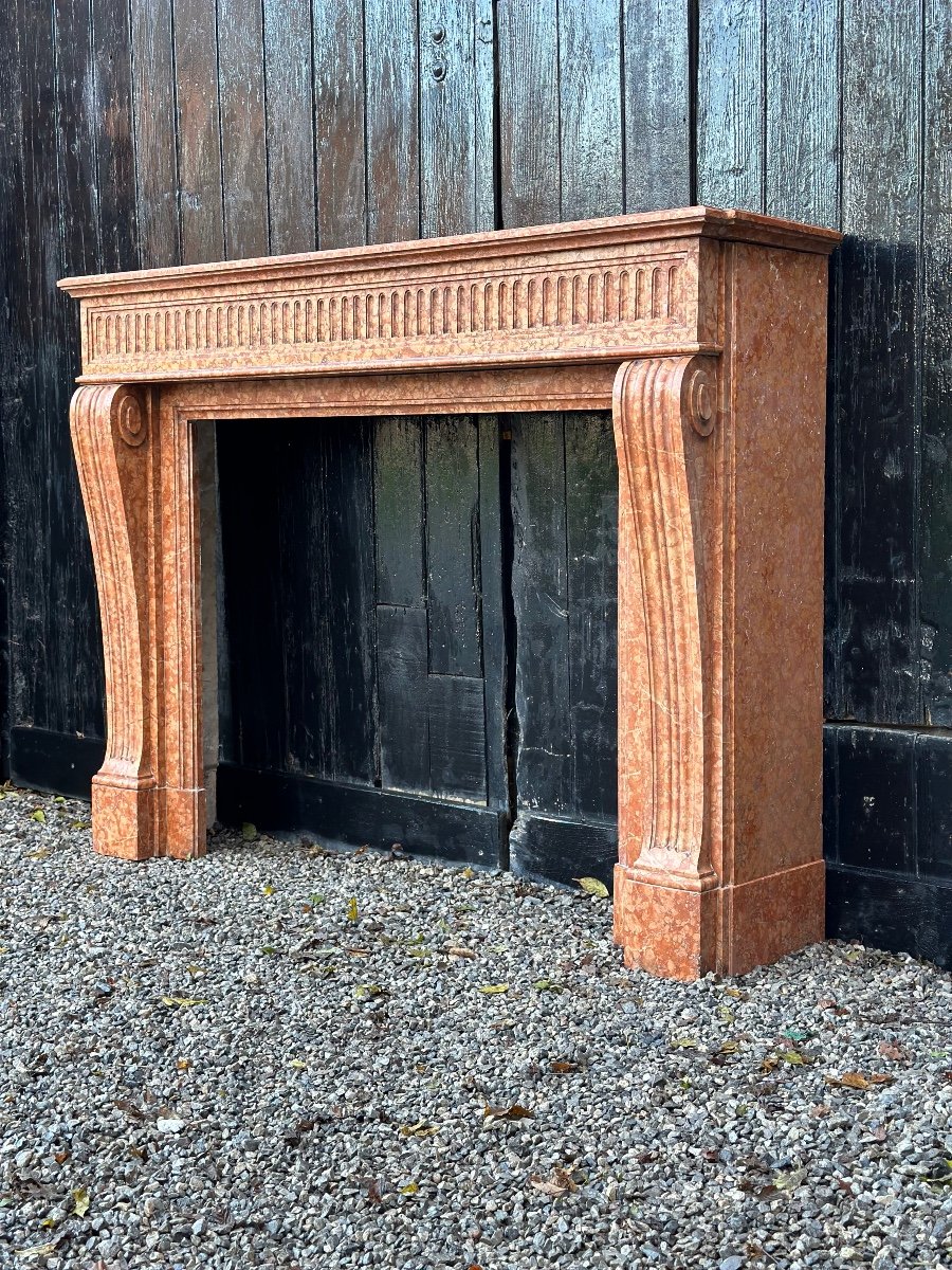 Louis XVI Style Fireplace In Verona Marble Circa 1880