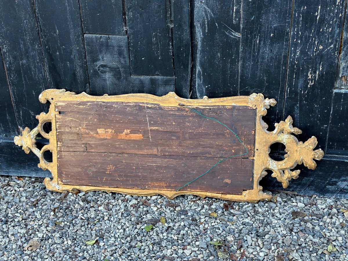 Mirror In Carved And Gilded Wood, Late Eighteenth Century-photo-1