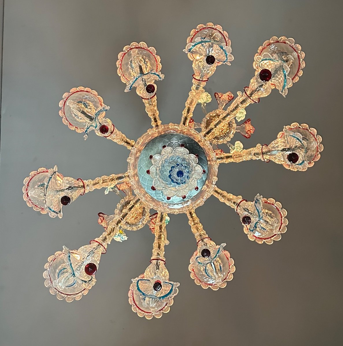 Rezzonico Venetian Chandelier In Multicolored Murano Glass, 10 Arms Of Light-photo-2
