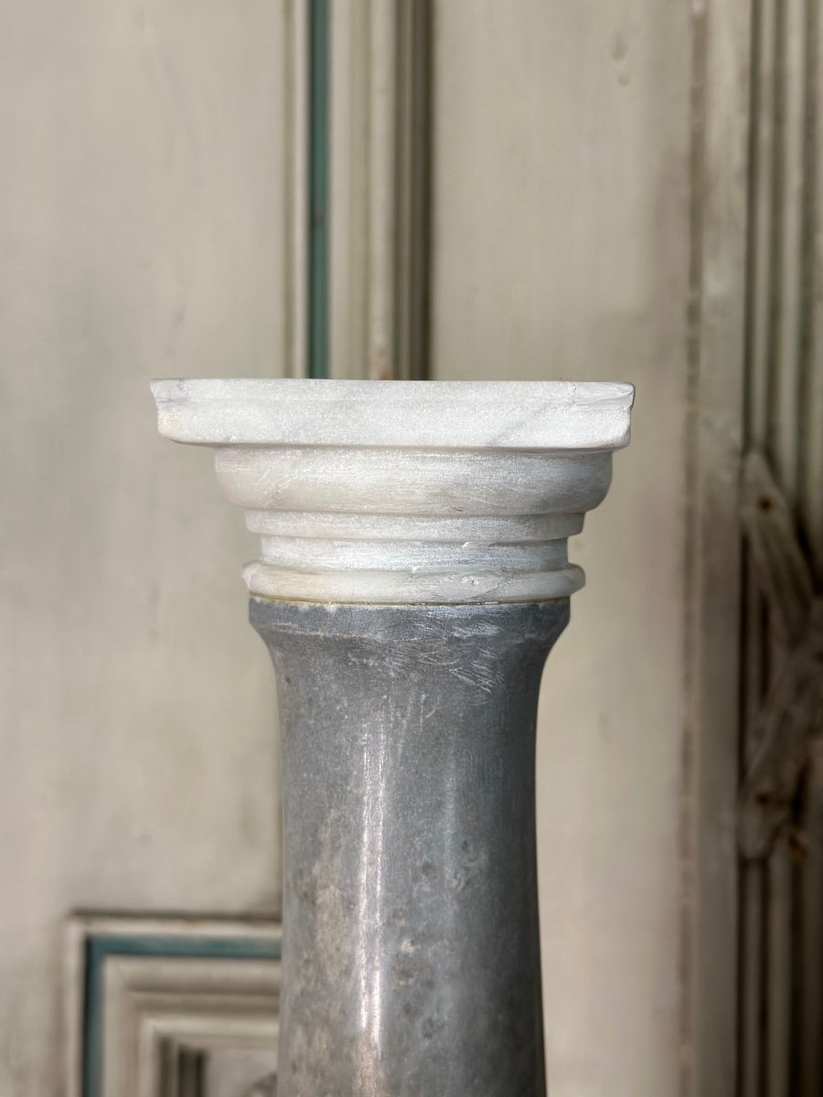 Pair Of Three Colored Marble Columns, Grand Tour Circa 1880-photo-1