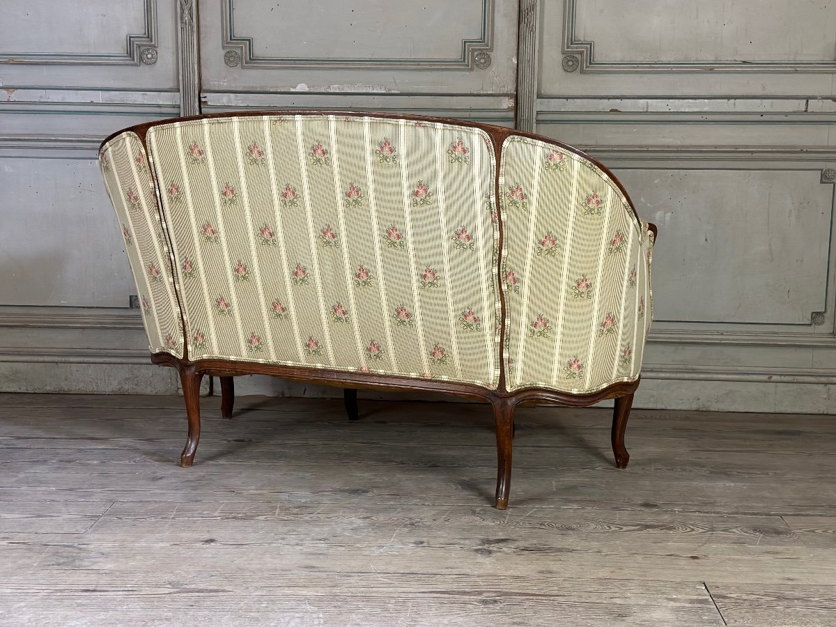 Banquette Corbeille De Style Louis XV En Bois Sculpté Vers 1880-photo-4