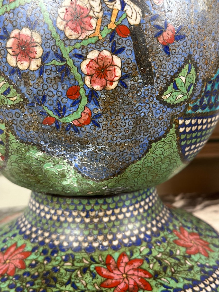 Paire De Vases En Cloisonné, Japon, Meiji, XIXème Siècle -photo-2