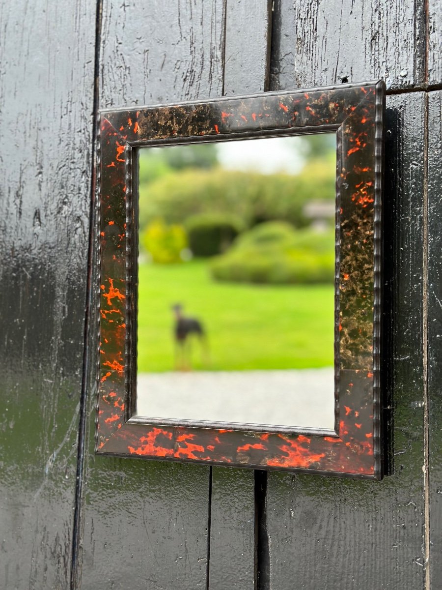 Miroir En écaille De Tortues Et Bois Frisé, Maison Franck Vers 1930-photo-3