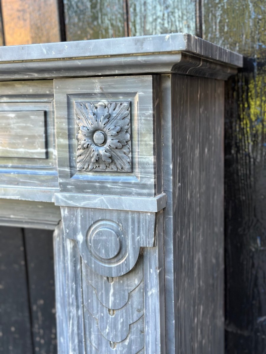 Napoleon III Fireplace In Turquin Blue Marble Circa 1880-photo-3