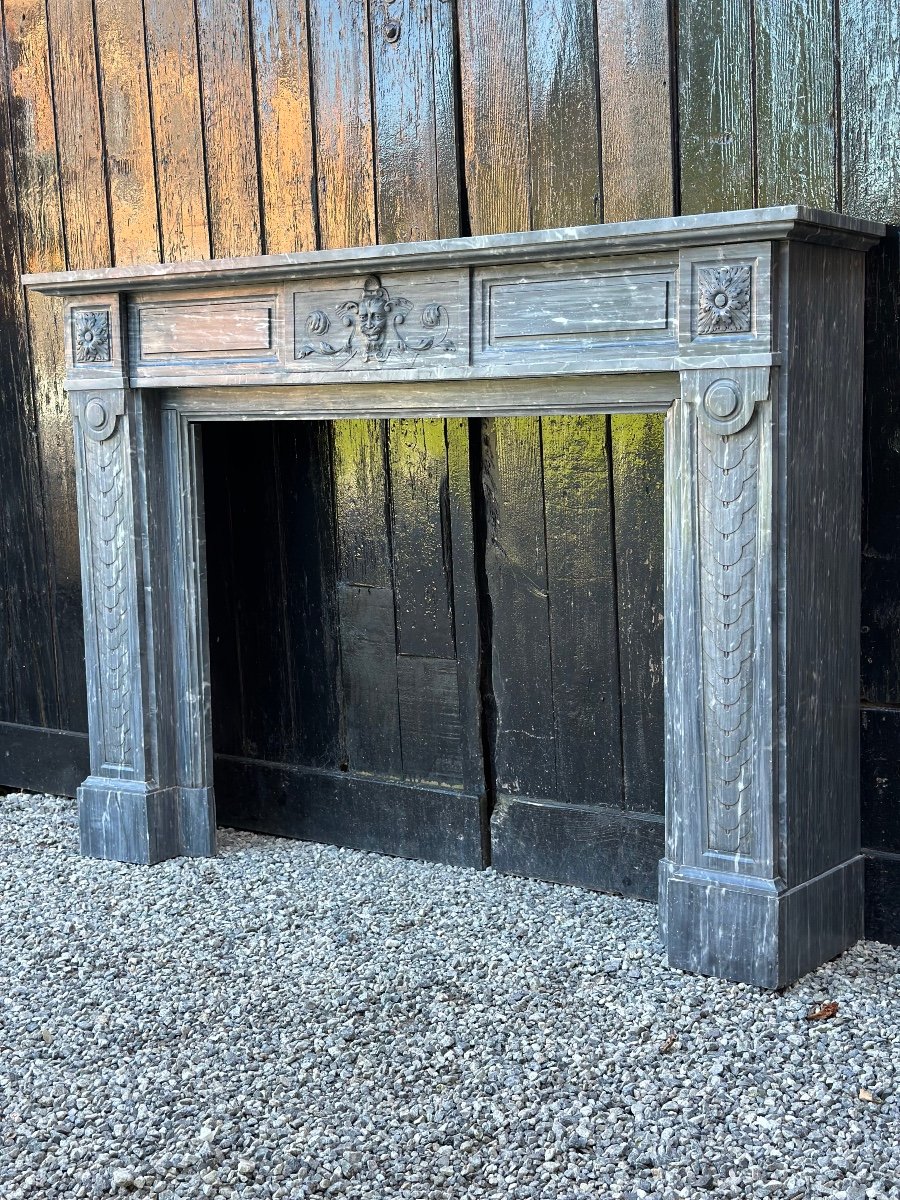 Napoleon III Fireplace In Turquin Blue Marble Circa 1880-photo-6