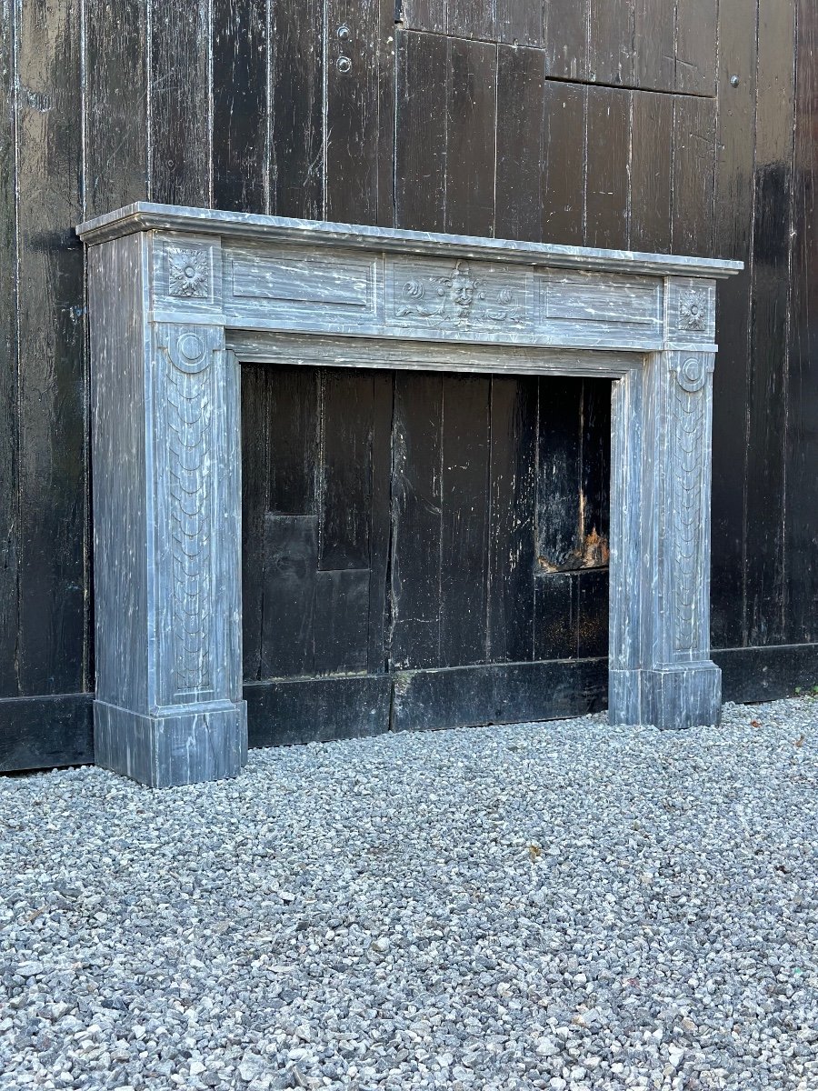 Napoleon III Fireplace In Turquin Blue Marble Circa 1880-photo-7