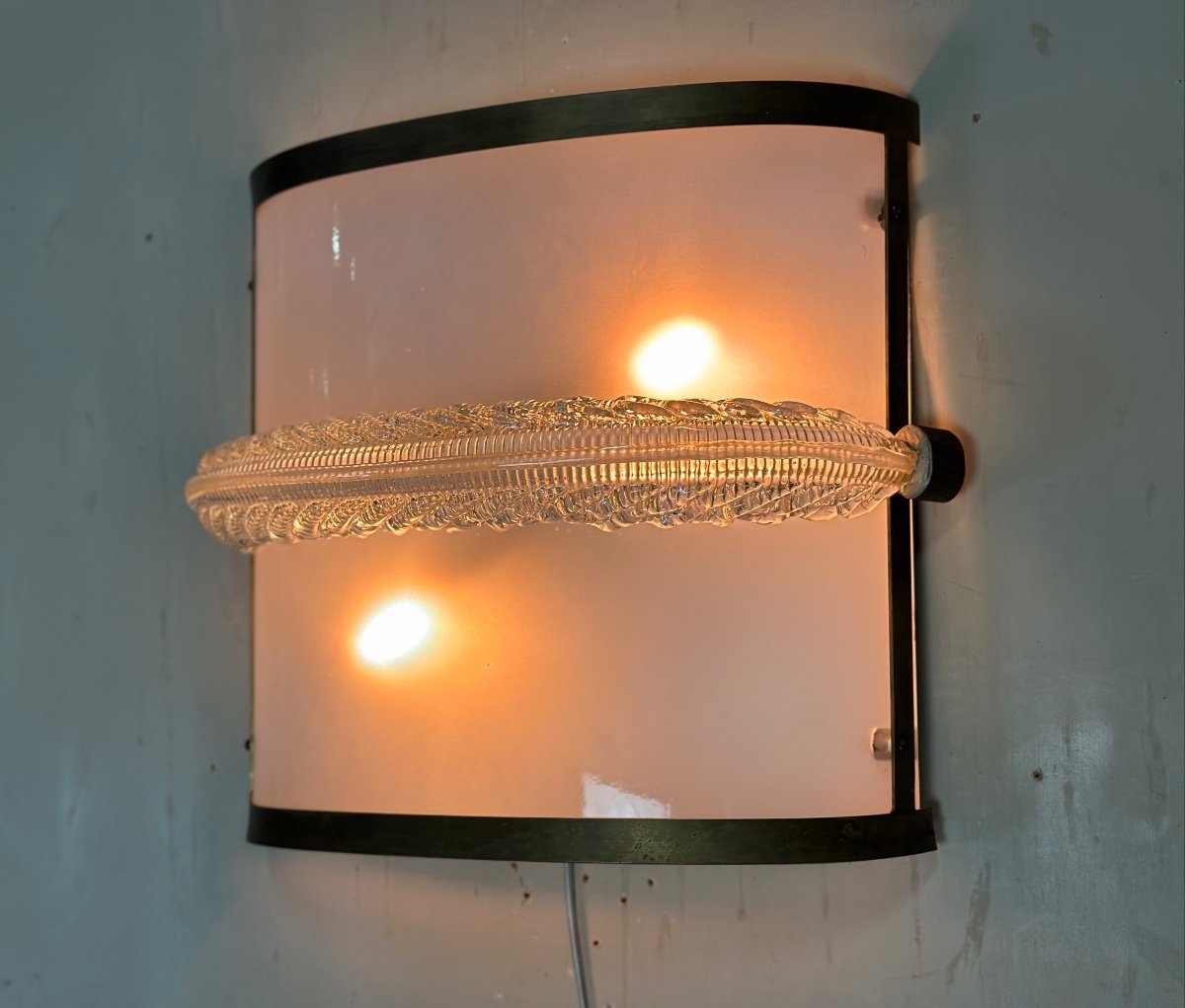 Pair Of Venetian Murano Glass Sconces Circa 1950-photo-2