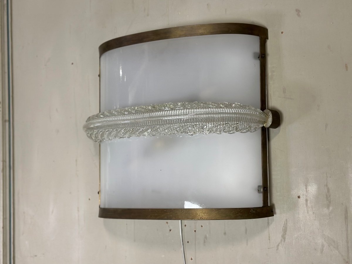 Pair Of Venetian Murano Glass Sconces Circa 1950-photo-2