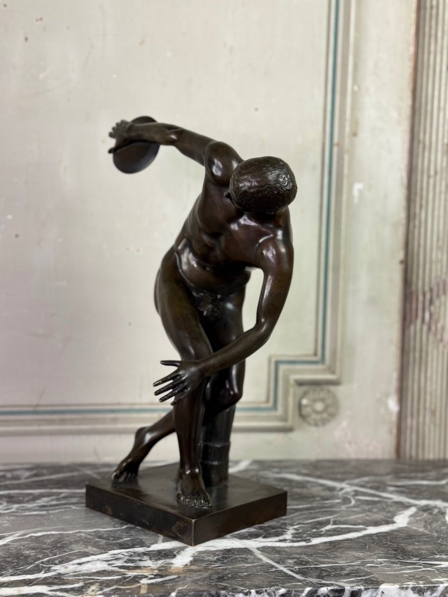 Bronze After The Antique, The Discobolus, 19th Century-photo-7