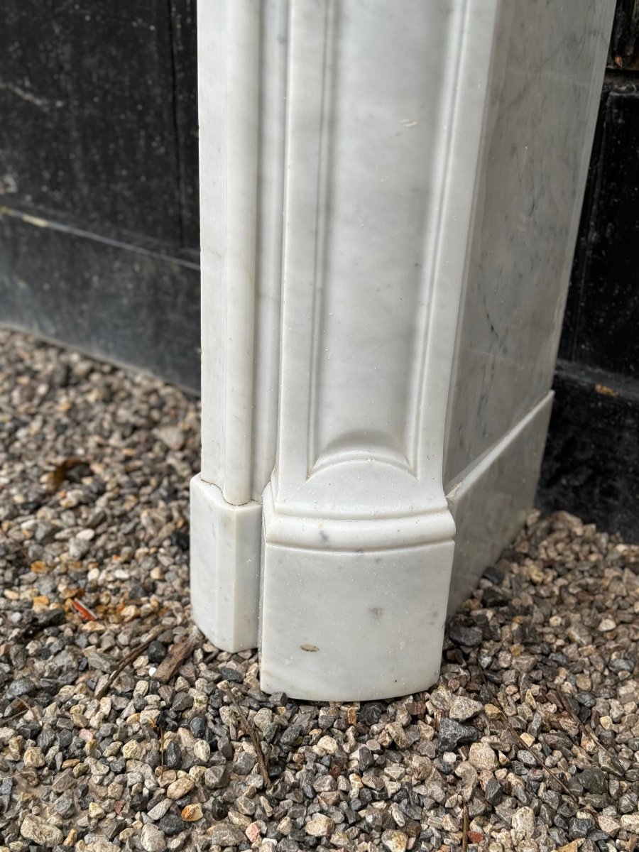 Louis XV Style Fireplace In Carrara Marble Circa 1880-photo-2