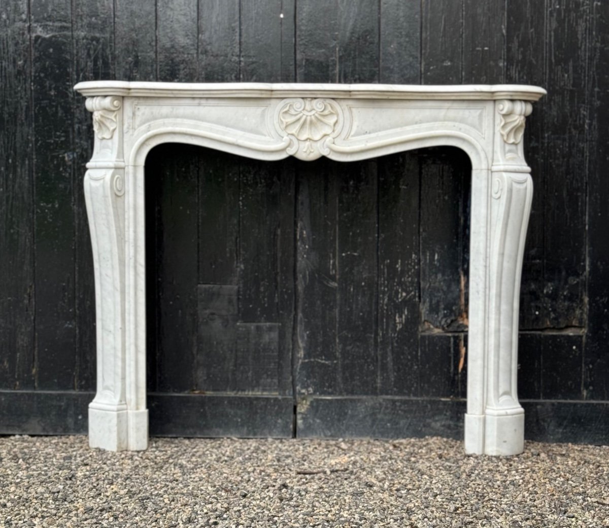 Louis XV Style Fireplace In Carrara Marble Circa 1880-photo-4