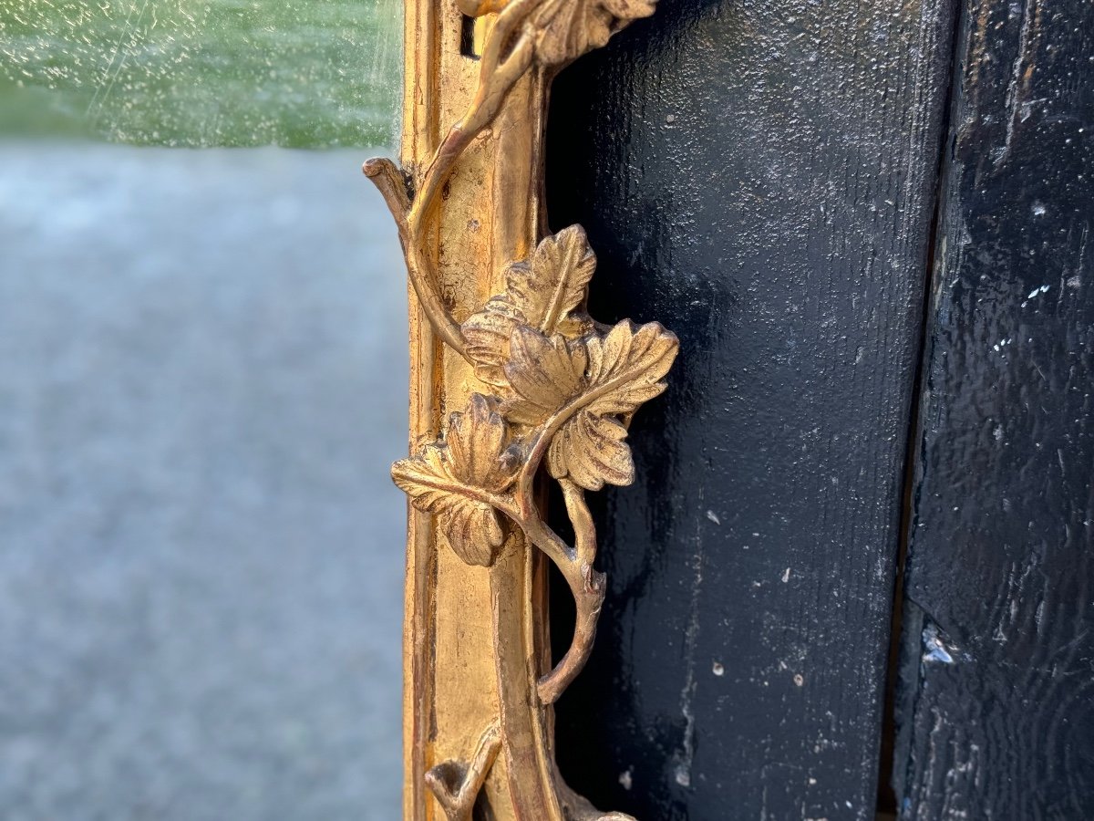 Miroir Louis XV En Bois Sculpté Et Doré à Parecloses, XVIIIème Siècle -photo-7