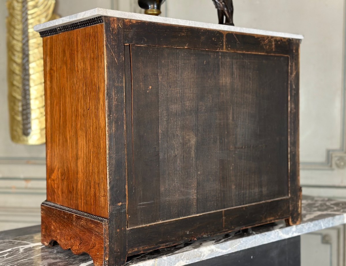 Miniature Commode In Mahogany Veneer 19th Century-photo-2