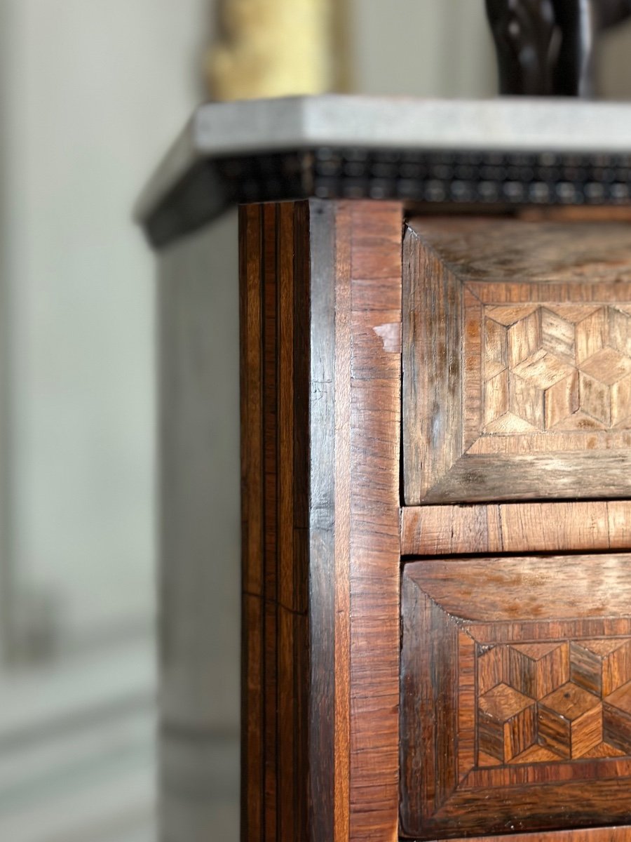 Miniature Commode In Mahogany Veneer 19th Century-photo-1