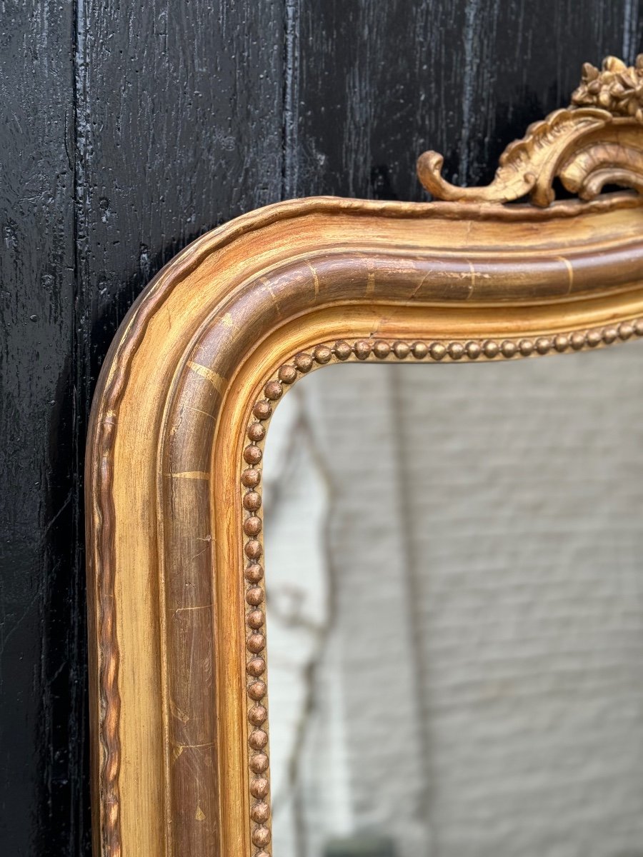 Louis XV Style Mirror In Stuccoed And Gilded Wood, Circa 1880-photo-1