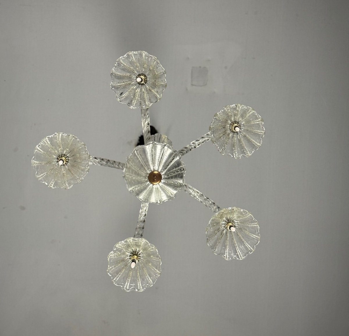 Venetian Murano Glass Chandelier By Barovier Circa 1950-photo-2