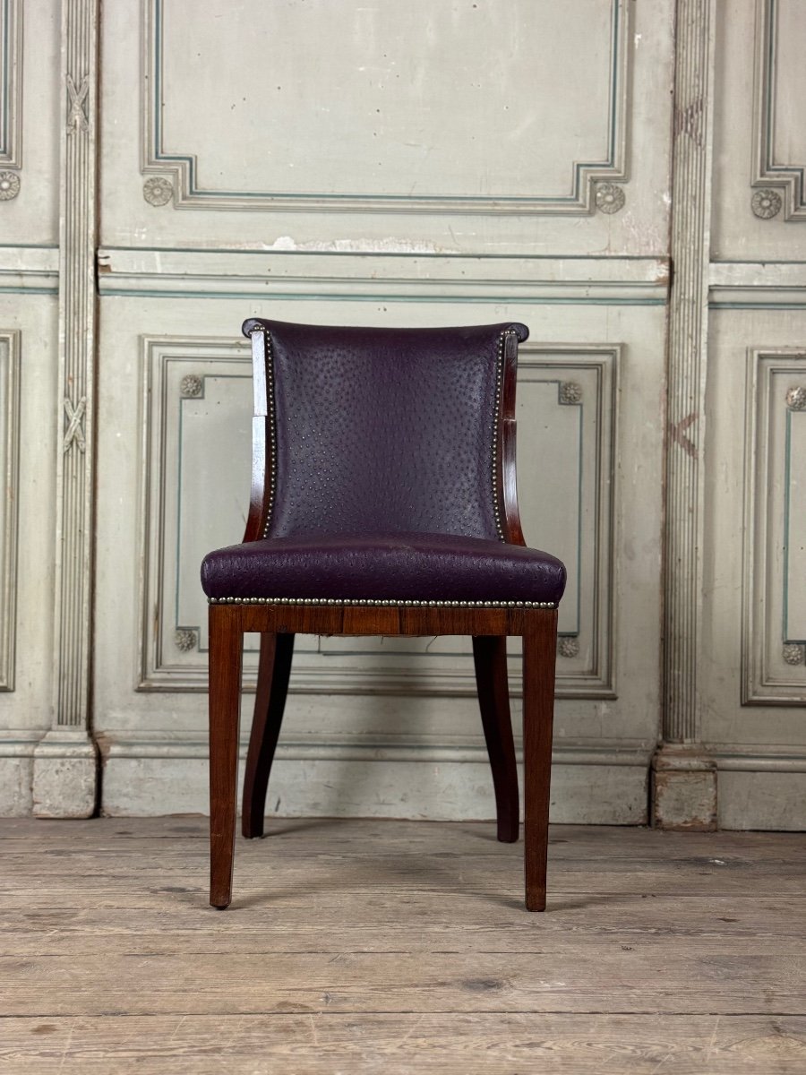 Suite Of 4 Artdeco Chairs And 4 Armchairs In Rosewood Circa 1930-photo-8