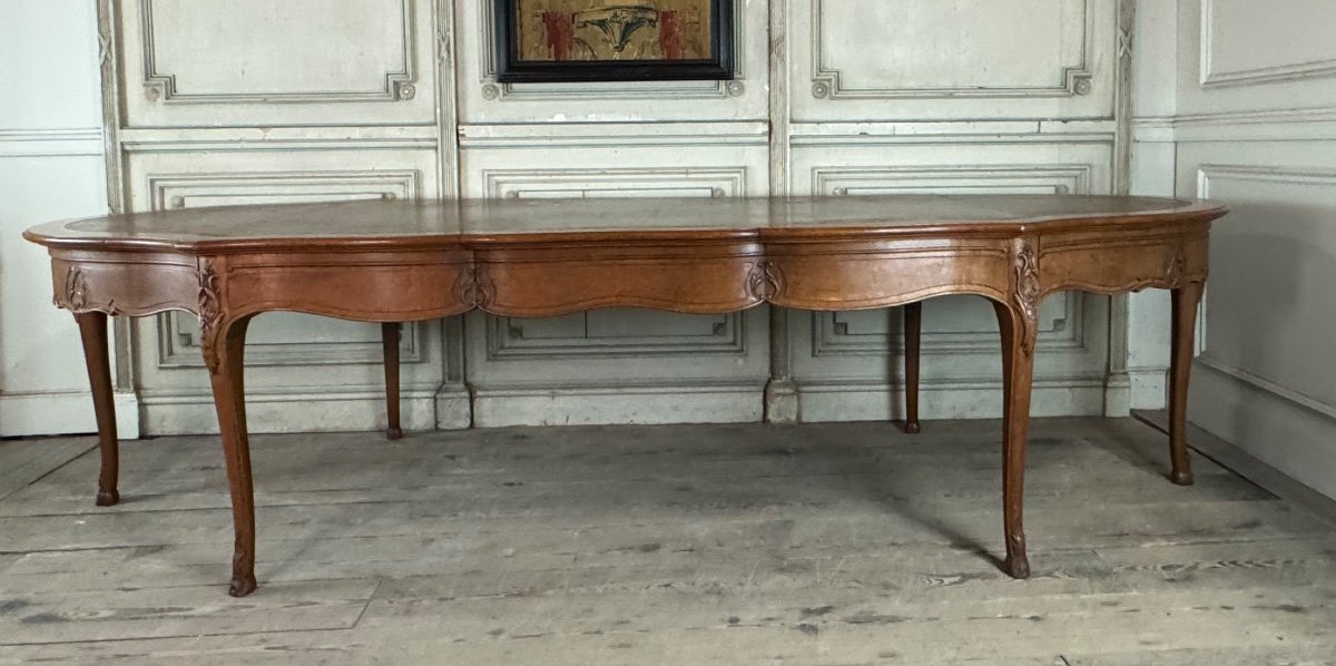 Table Console ou table de bibliothèque de style Louis XV en chêne sculpté, vers 1880-photo-2