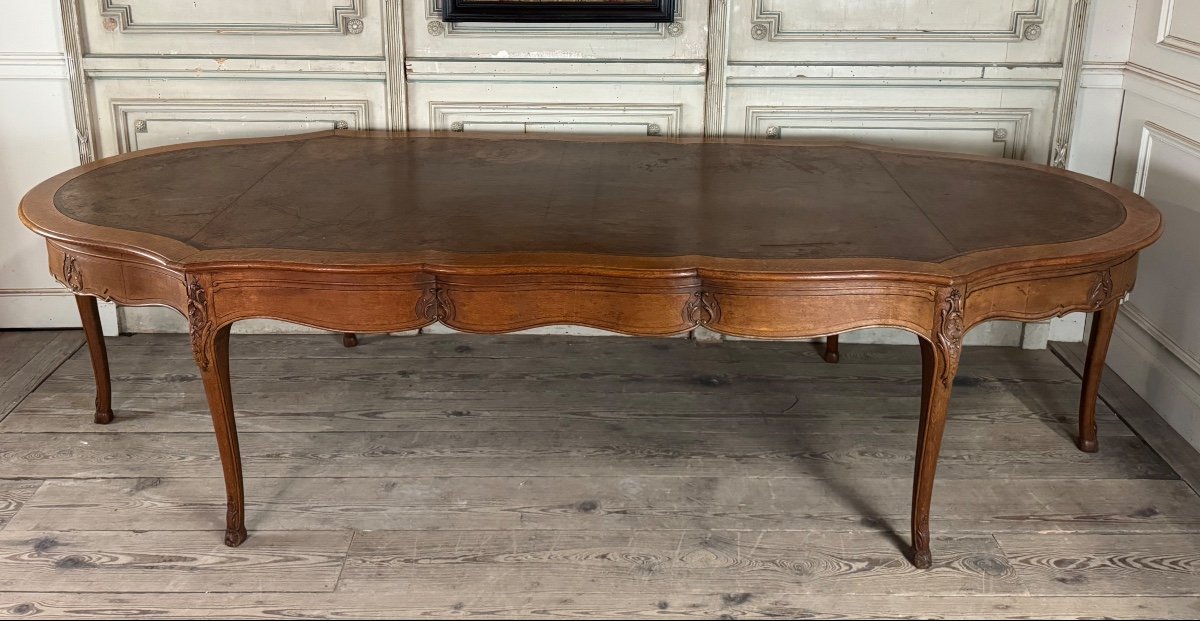 Table Console ou table de bibliothèque de style Louis XV en chêne sculpté, vers 1880-photo-2