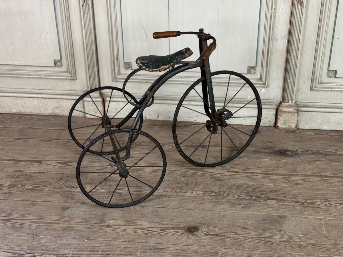 Tricycle D’enfants En Fer Forgé, Vers 1900-photo-2