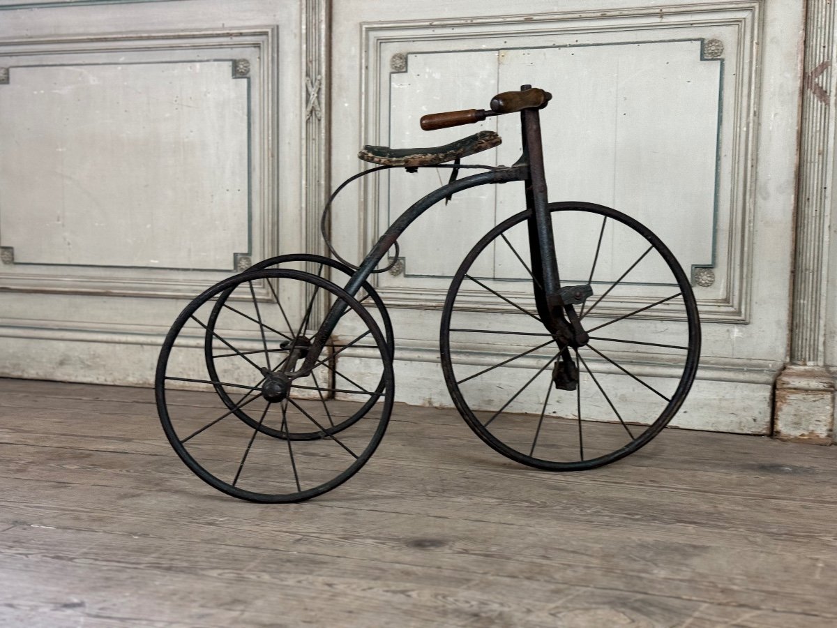 Tricycle D’enfants En Fer Forgé, Vers 1900-photo-3