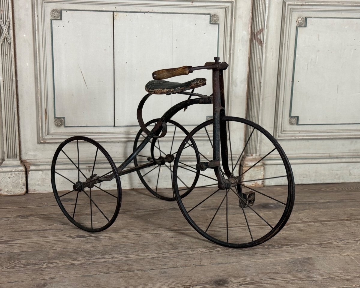 Tricycle D’enfants En Fer Forgé, Vers 1900