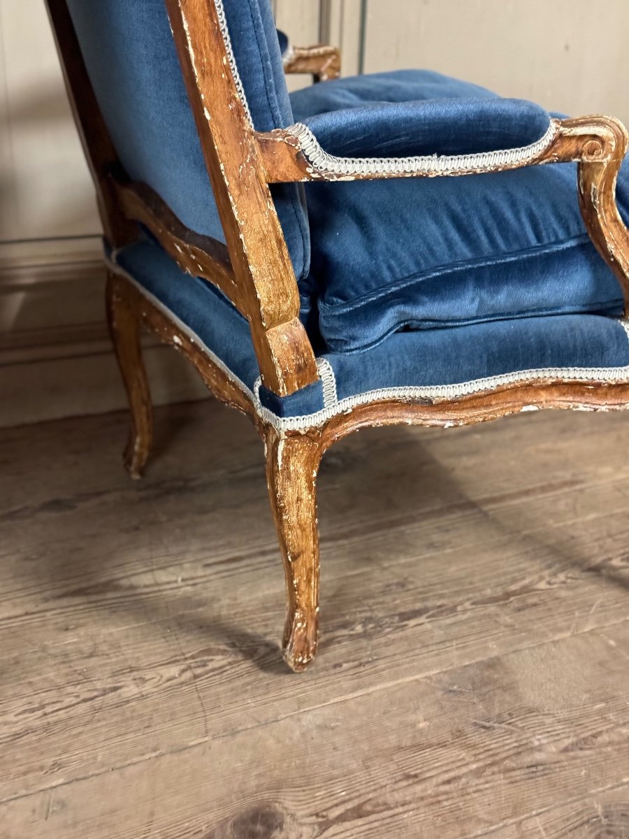 Paire De Fauteuils à La Reine Louis XV, Bois Sculpté « chêné » XVIIIème Siècle-photo-4